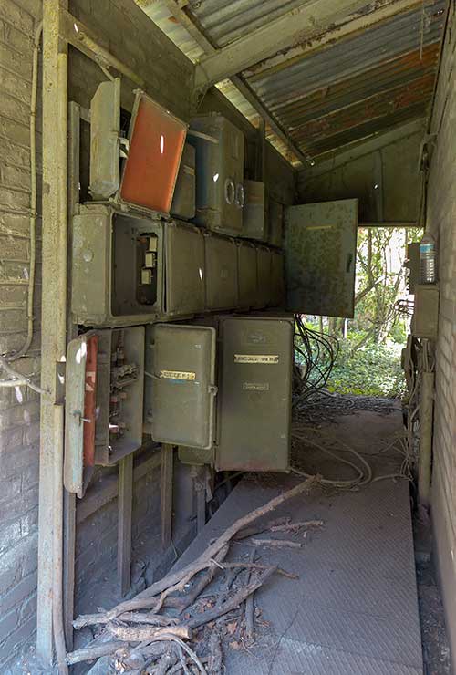 Damaged and abandoned electrical installation