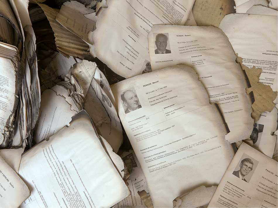 A paper archive in abandoned building